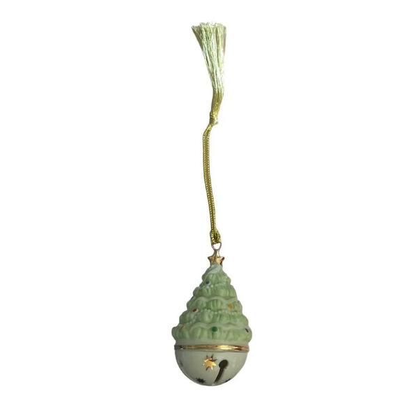 LENOX "Sleigh Bells Tree" Porcelain Gold Trim Christmas Xmas Tree Ornament - Picture 3 of 5